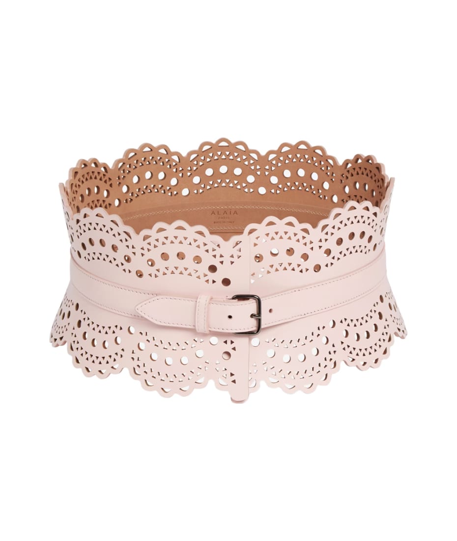 Alaia Bustier Belt In Pink Wave Vienne Leather ベルト