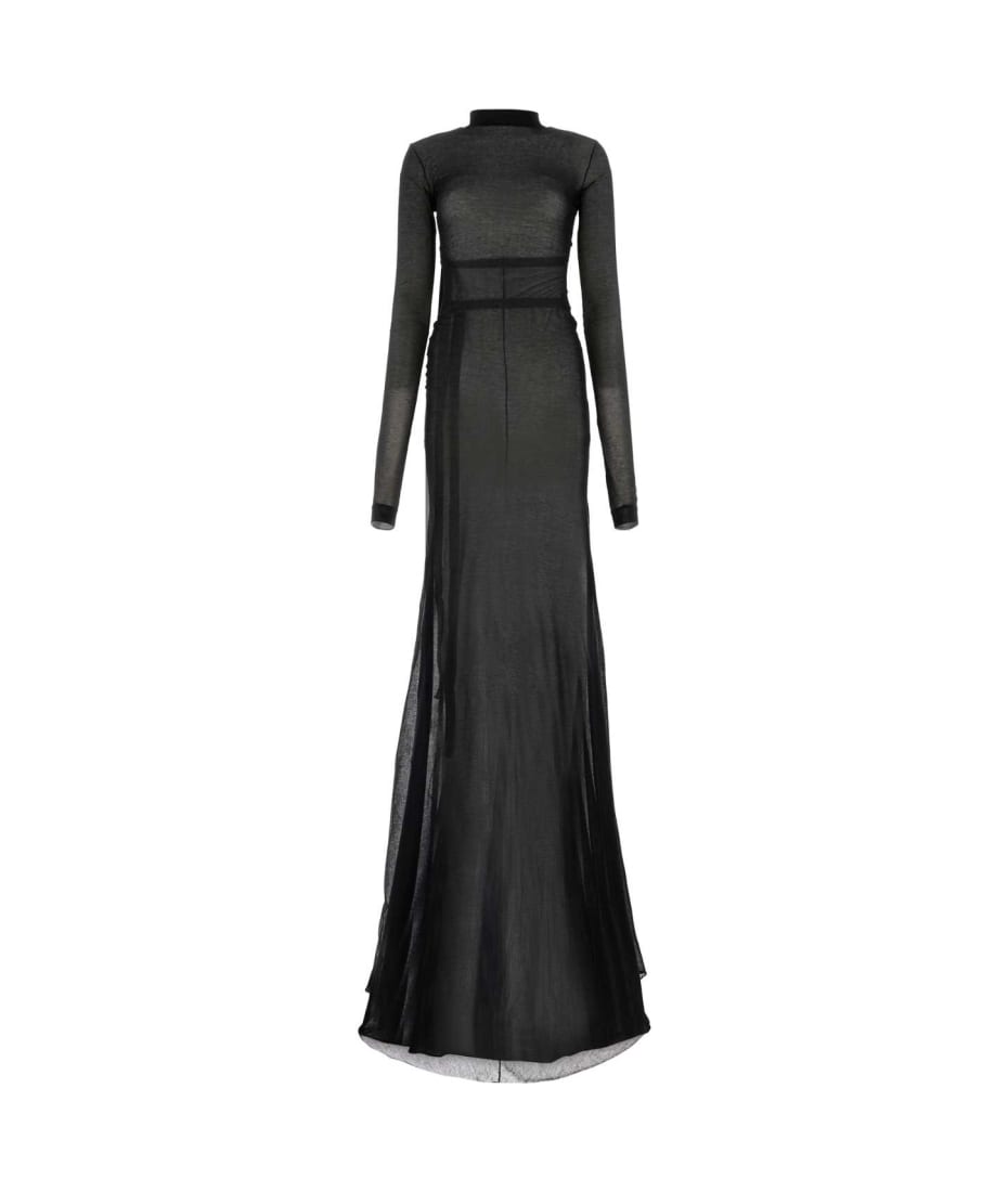 Ann Demeulemeester Black Cotton Blend Long Dress - 099