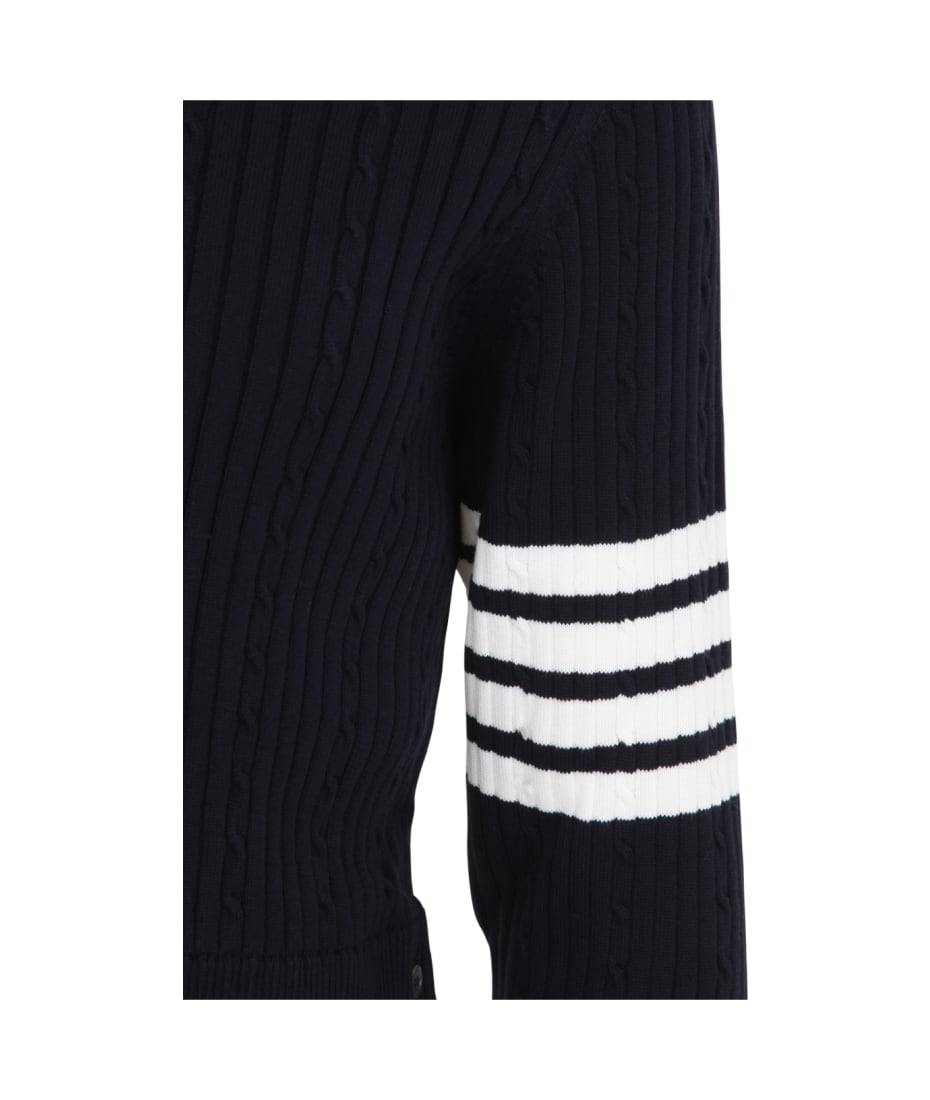 Thom Browne Baby Cable Rib Stitch Crew Neck Pullover In Cotton