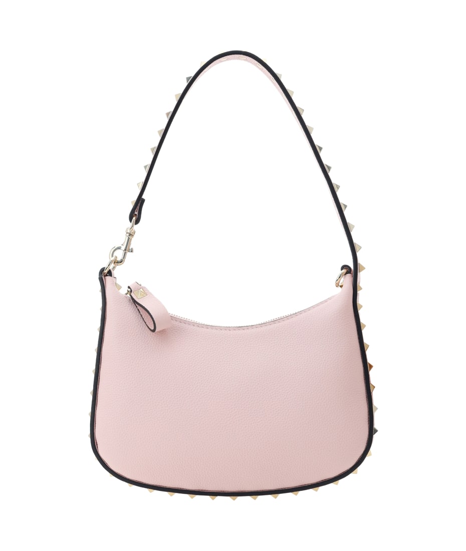 Valentino Shoulder Bag Crossbody Bag Calfskin Leather Pink White