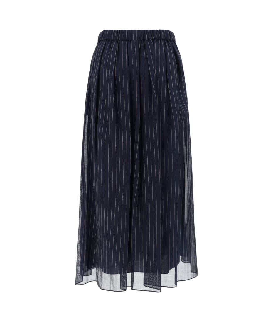 スカート BRUNELLO CUCINELLI LONG SKIRT Brunello Cucinelli Long Wrapped Sartorial Linen Skirt