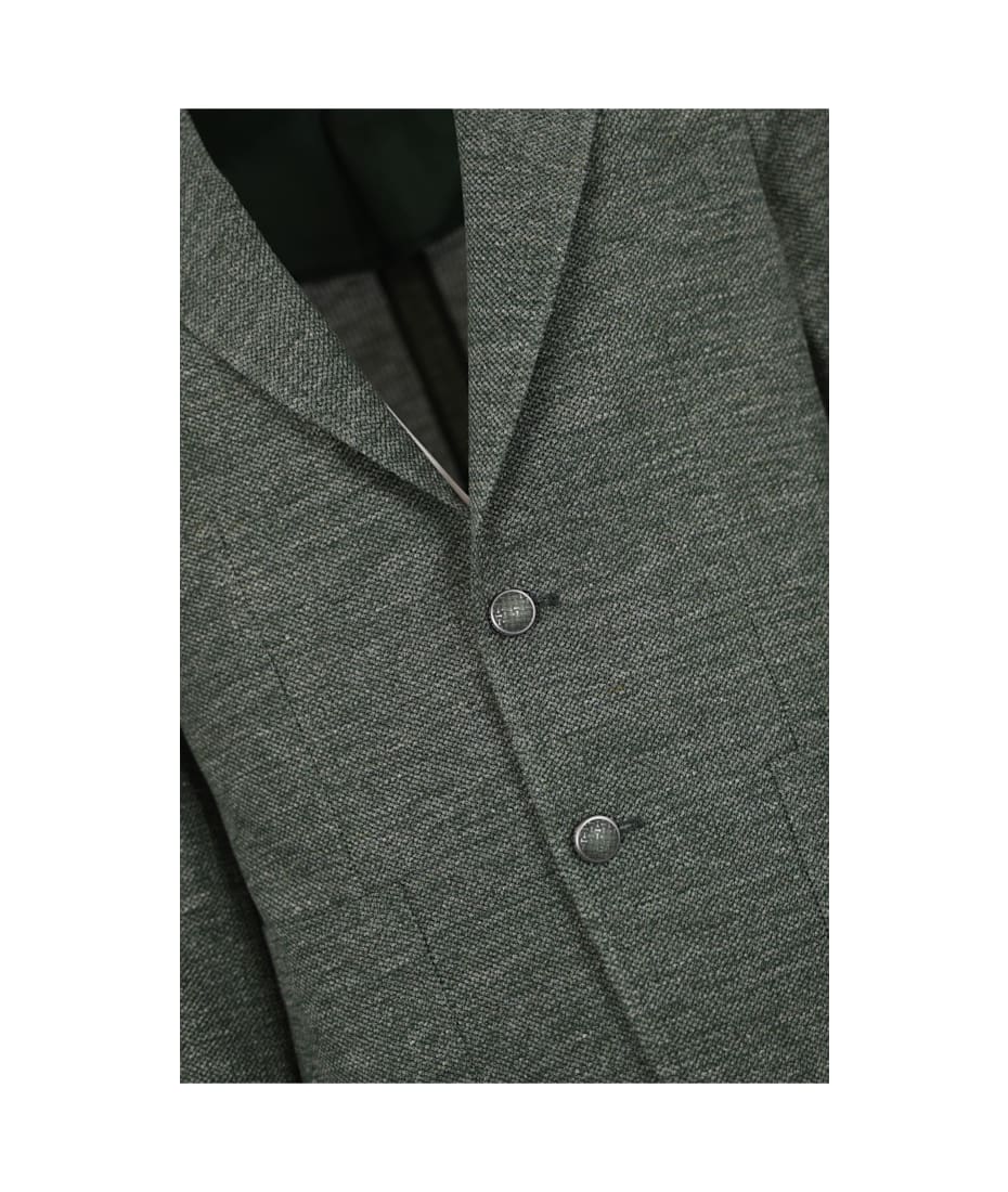 テーラードジャケット TAGLIATORE SINGLE-BREASTED JACKET IN LINEN AND COTTON Tagliatore Linen Blend Single-Breasted Jacket With Check