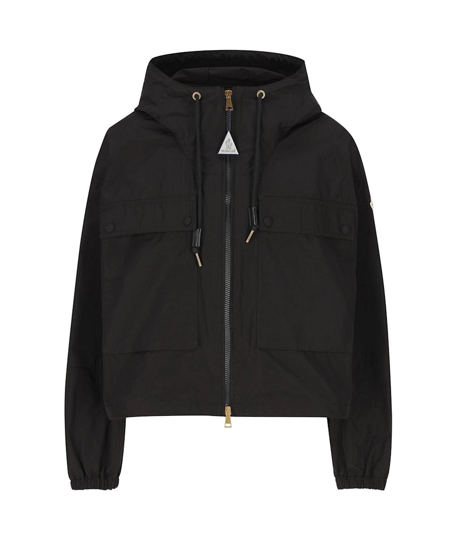 ジャケット・アウター MONCLER Logo Patch Hooded Nylon Jacket Moncler logo-patch Jacket | Black | FARFETCH