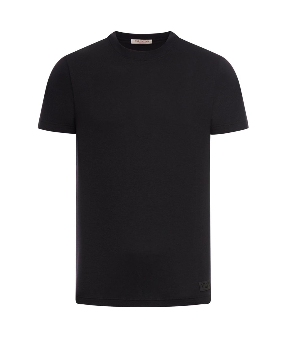 【送料&関税込】Valentino Crewneck Short-sleeved T-shirt Valentino Garavani Men's White V Logo Short Sleeve Crew Neck