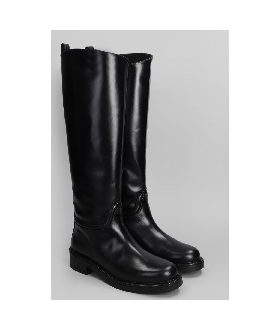 ロングブーツ Stuart Weitzman FW24 CELIA - Leather boot (SJ361 BLK) Stuart Weitzman Celia Leather Knee-high Boots Black Stuart