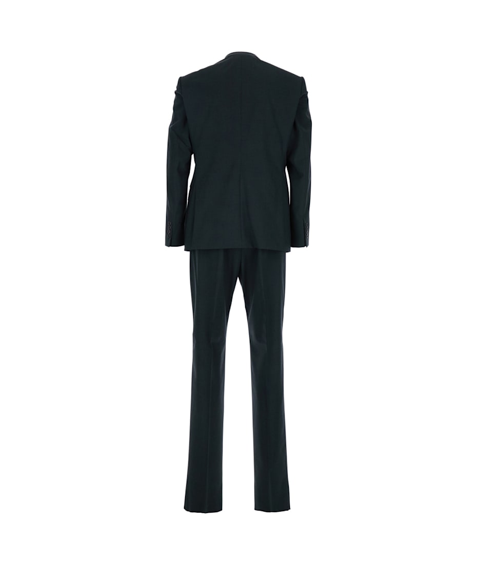 Emporio Armani Grey Single-breasted Suit With Notched Revers