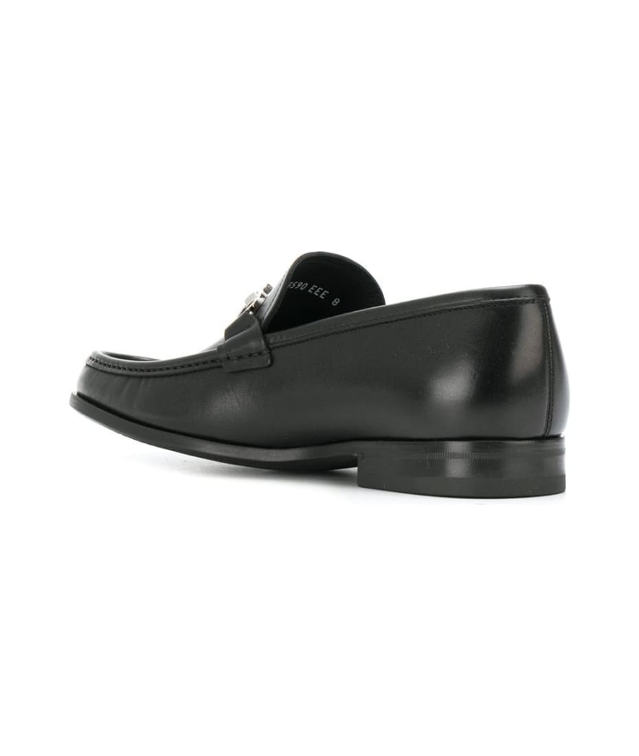 Ferragamo Black Chris Loafers In Calf Leather Man - Black