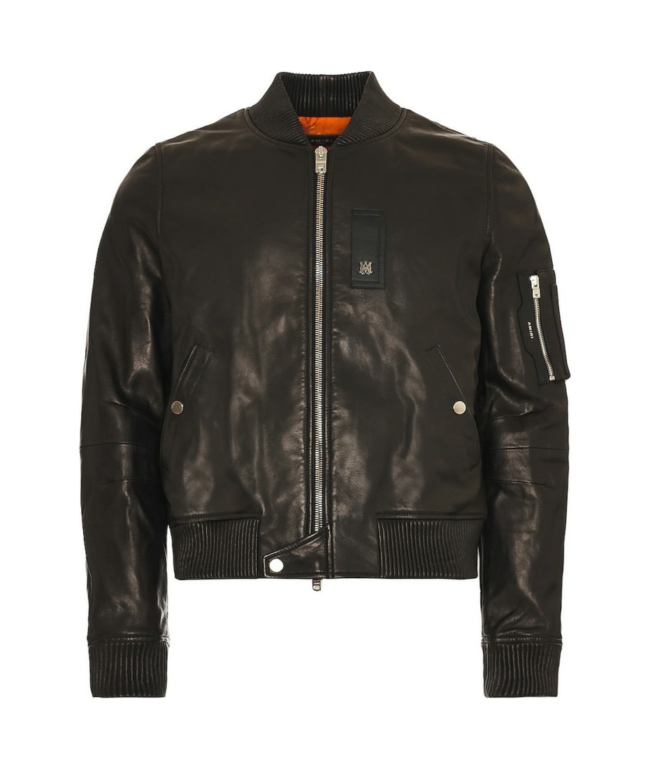 amiri leather bomber jacket