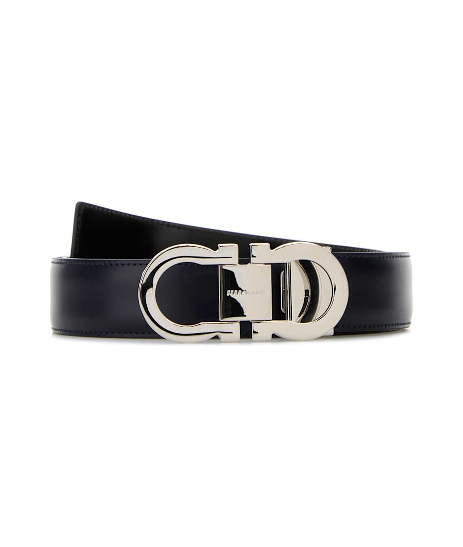 ベルト Salvatore Ferragamo Midnight Blue Leather Reversible Belt Ferragamo Midnight Blue Leather Reversible Belt | italist