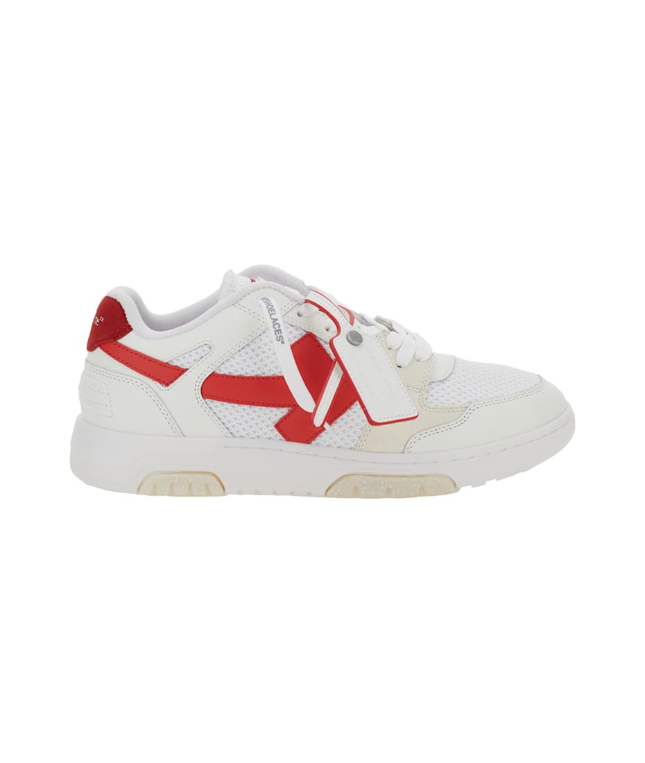 Off-White 'slim Out Of Office' White Low Top Sneakers With Arrow