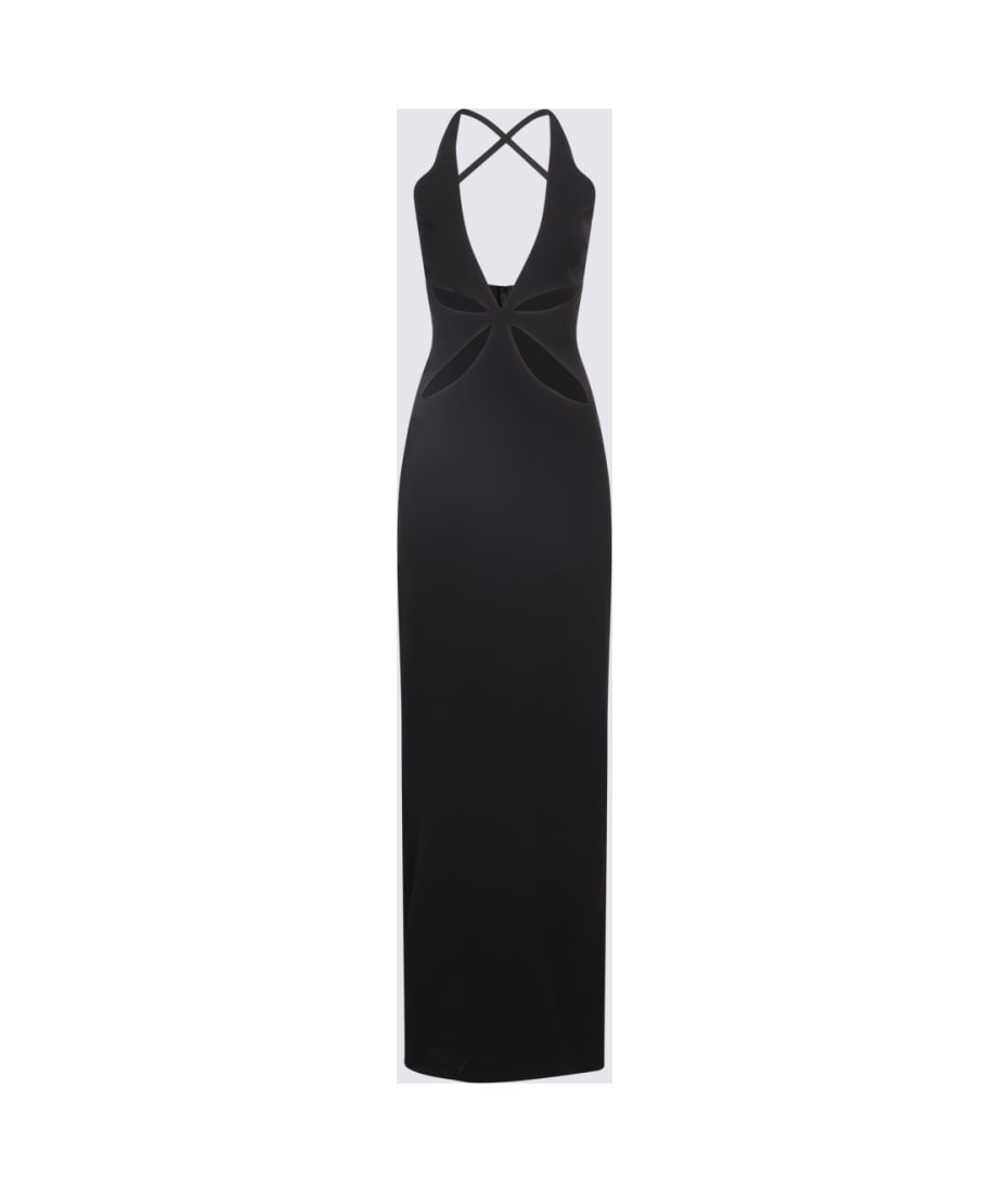 ワンピース MONOT BLACK PETAL CUT OUT LONG DRESS a485a0d654e6905fae2e91c48fecda