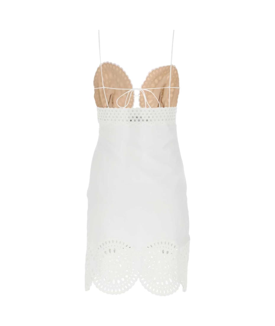 ワンピース Stella Mccartney White linen blend mini dress Stella McCartney Linen Blend Mini Dress | italist