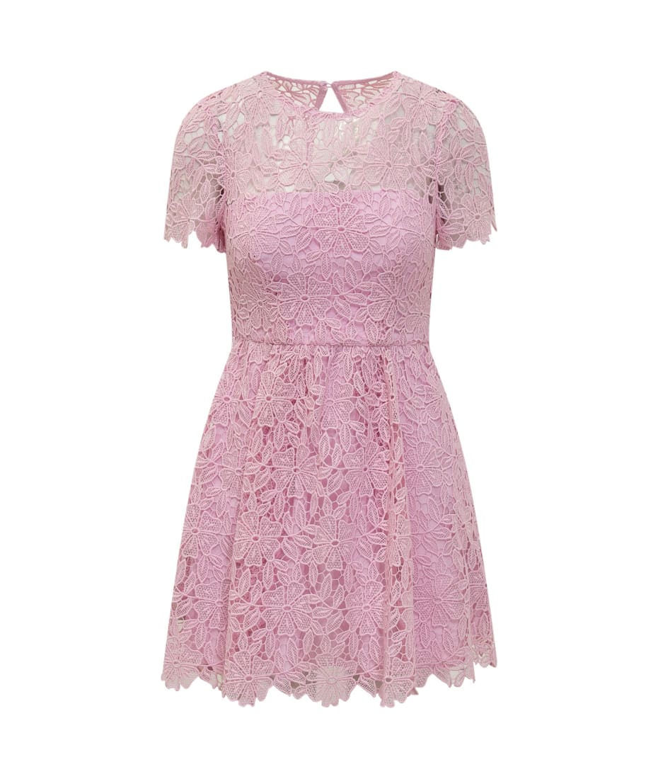 chinese dress ladies Pink Lace Flared Mini Dress – self-portrait-US main image 0