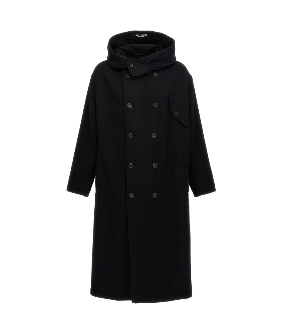 ジャケット・アウター Yohji Yamamoto HOODED COAT Yohji Yamamoto Hooded Belted Coat | Black | FARFETCH