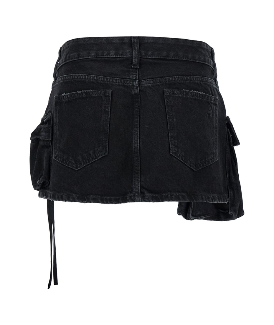 The Attico fay Black Mini skirt With Oversized Cargo Pockets In