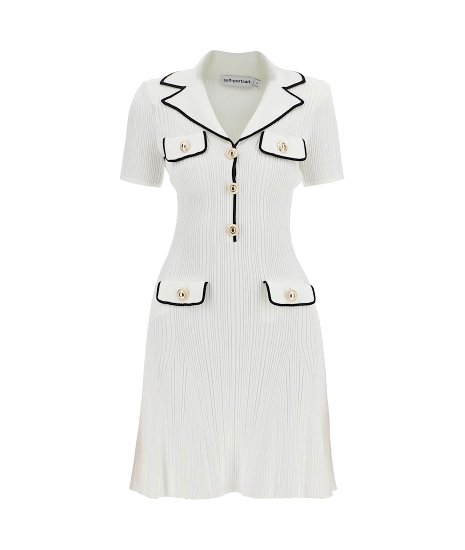 【Self Portrait】Ribbed Viscose Mini Dress self-portrait Ribbed Viscose Mini Dress | italist