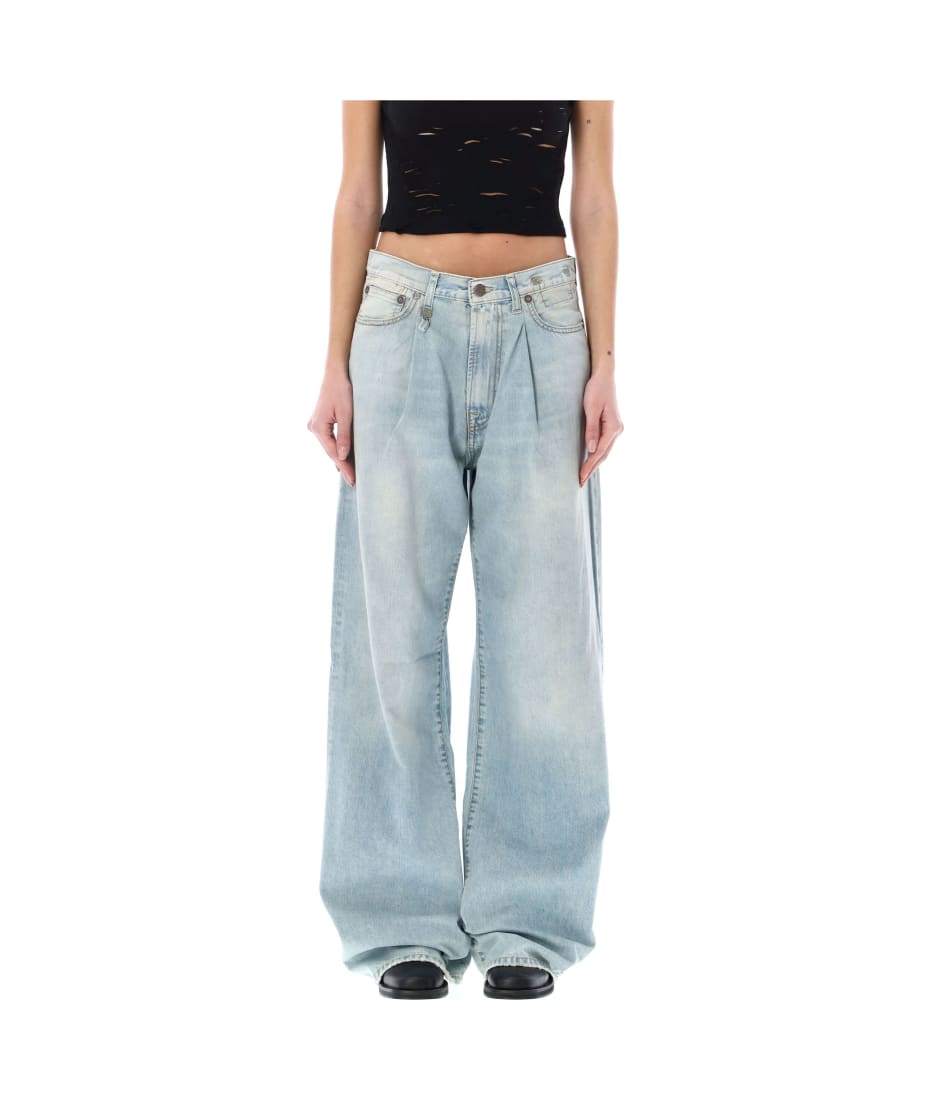 R13 Damon Pleated Wide Leg Jean italist