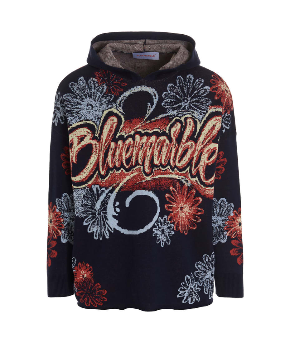 パーカー・フーディ BLUEMARBLE SS23 'Knitted Jacquard' hoodie (HO10KN14A23 NAV) Bluemarble 'knitted Jacquard' Hoodie | italist
