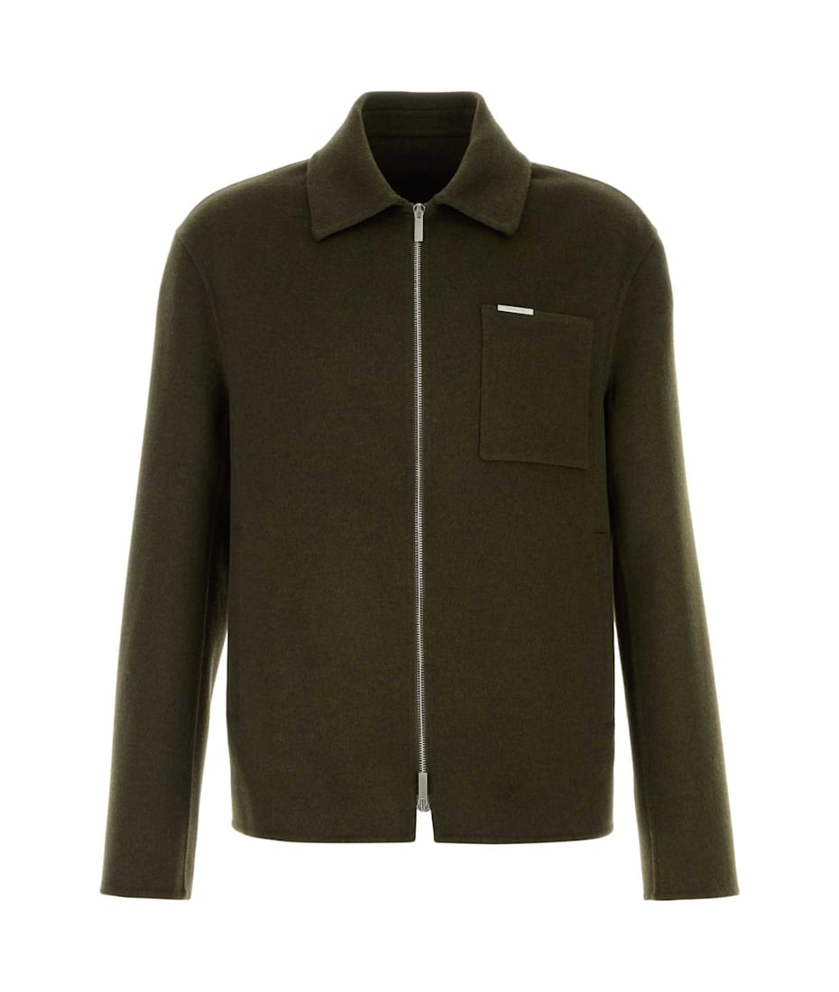 Ferragamo Olive Green Wool Blend Jacket | italist