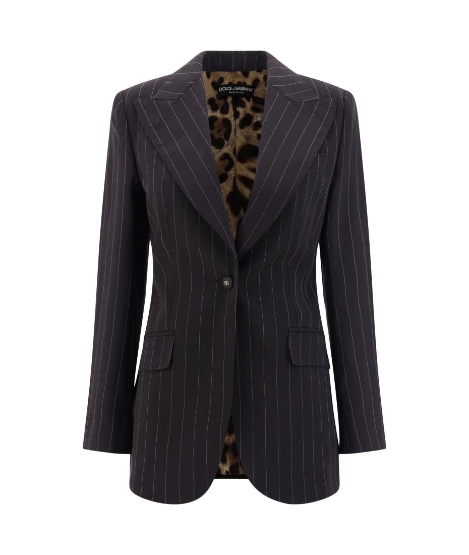 【送料&関税込】Dolce & Gabbana Wool Pinstripe Blazer Pinstripe wool Turlington blazer in Multicolor for Women