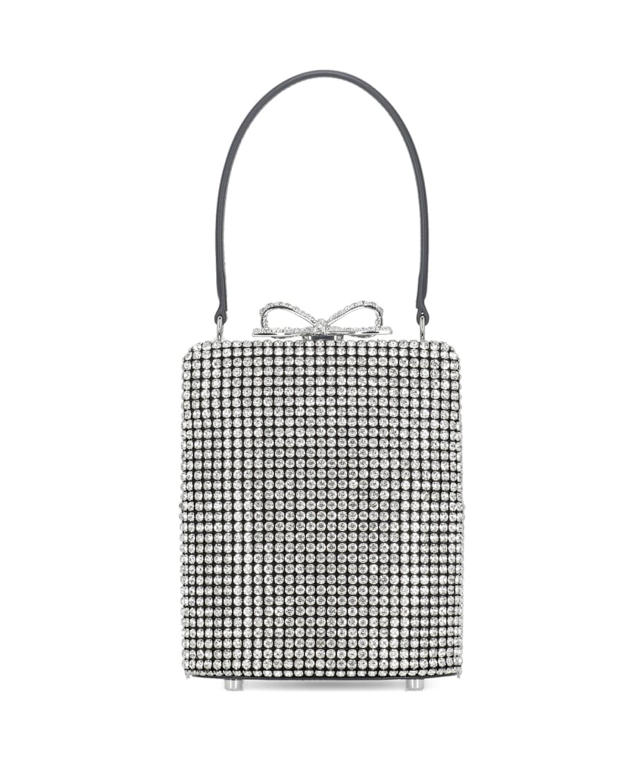 self-portrait Silver Crystal Fishnet Bag | italist