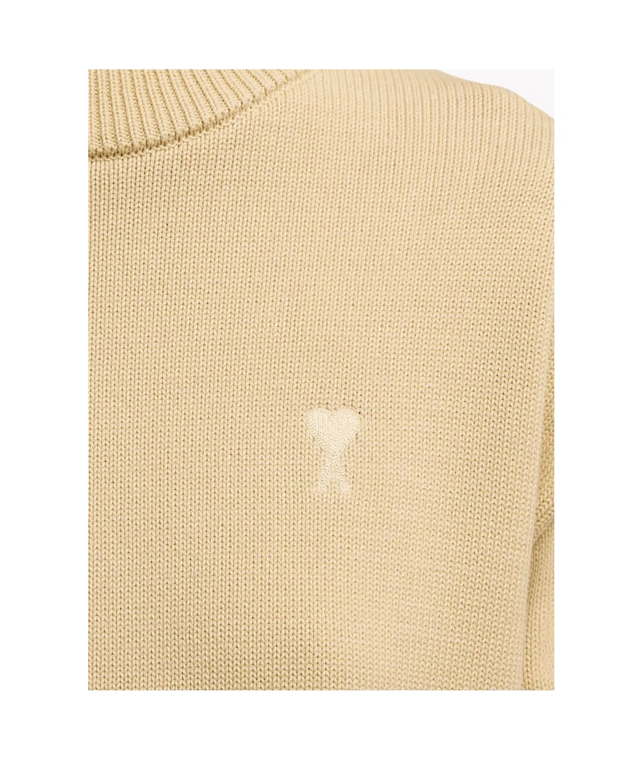 【送料&関税込】Ami Alexandre Mattiussi Ami Sweaters Beige Beige Ami de Cœur Sweater by AMI Paris on Sale