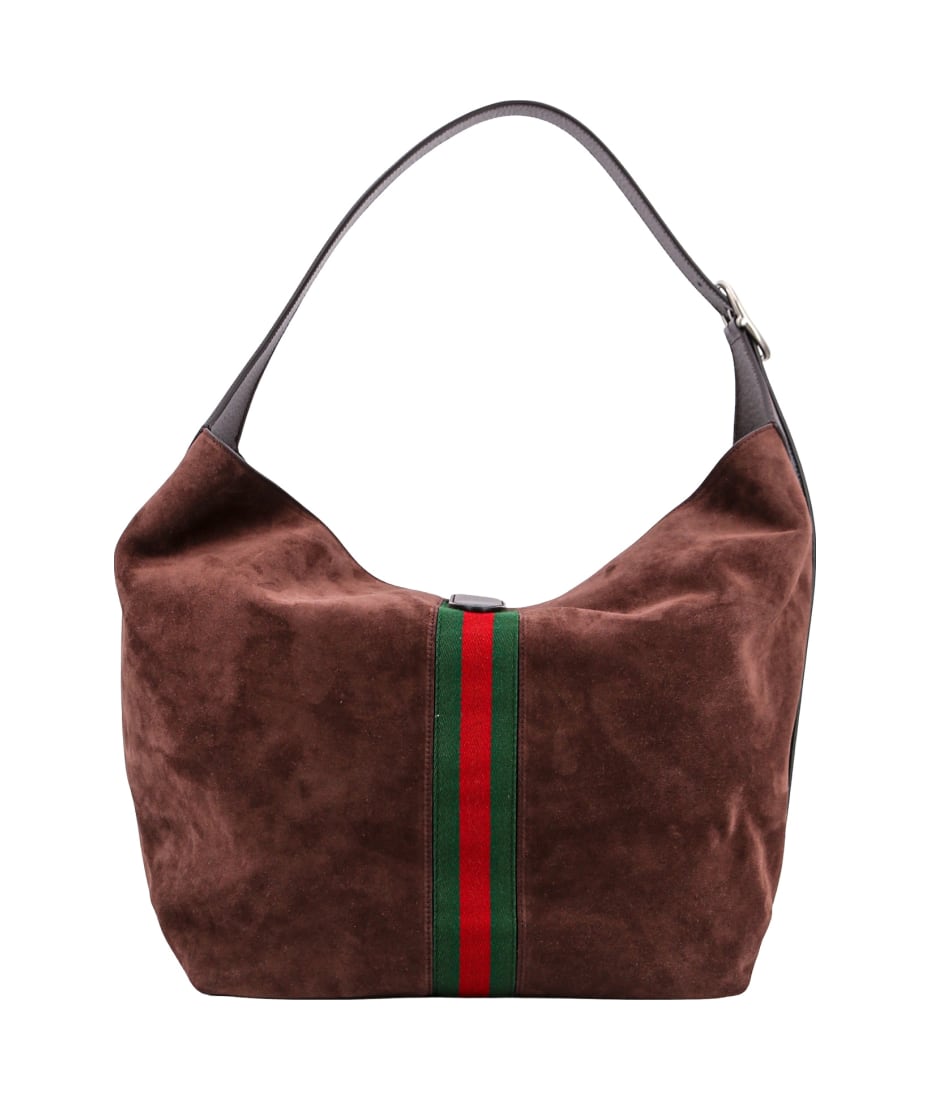 Gucci Jackie 1961 Medium Shoulder Bag Brown in Suede - US