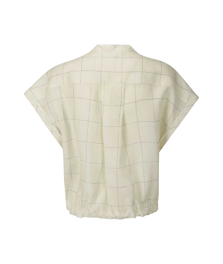 Stefano Mortari M/s Windowed Linen Shirt - Striped Cotton Mesh Polo Shirt Little Kids