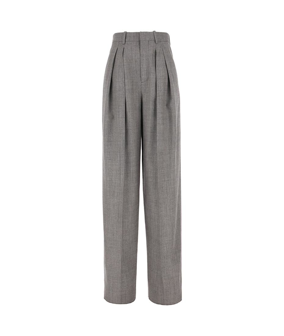 パンツ Saint Laurent Grey Wool Pant Saint Laurent Embroidered Wool Pants | italist
