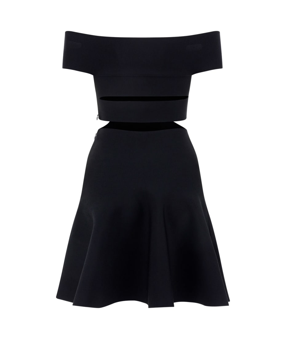 Alexander McQueen Cut-out Detail Off-shoulder Flare Dress