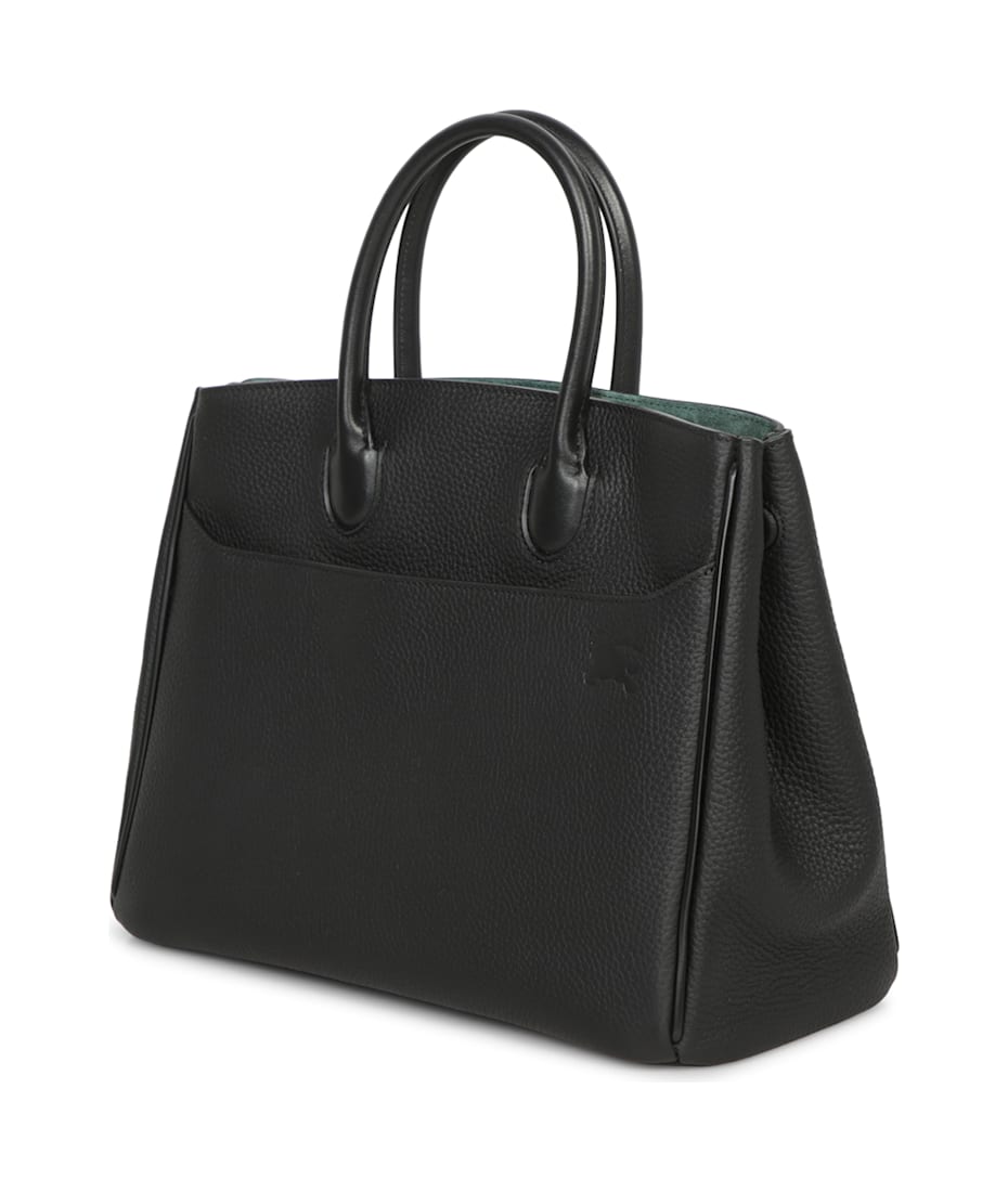 Burberry Black Leather Small Rocking Horse Handbag | italist
