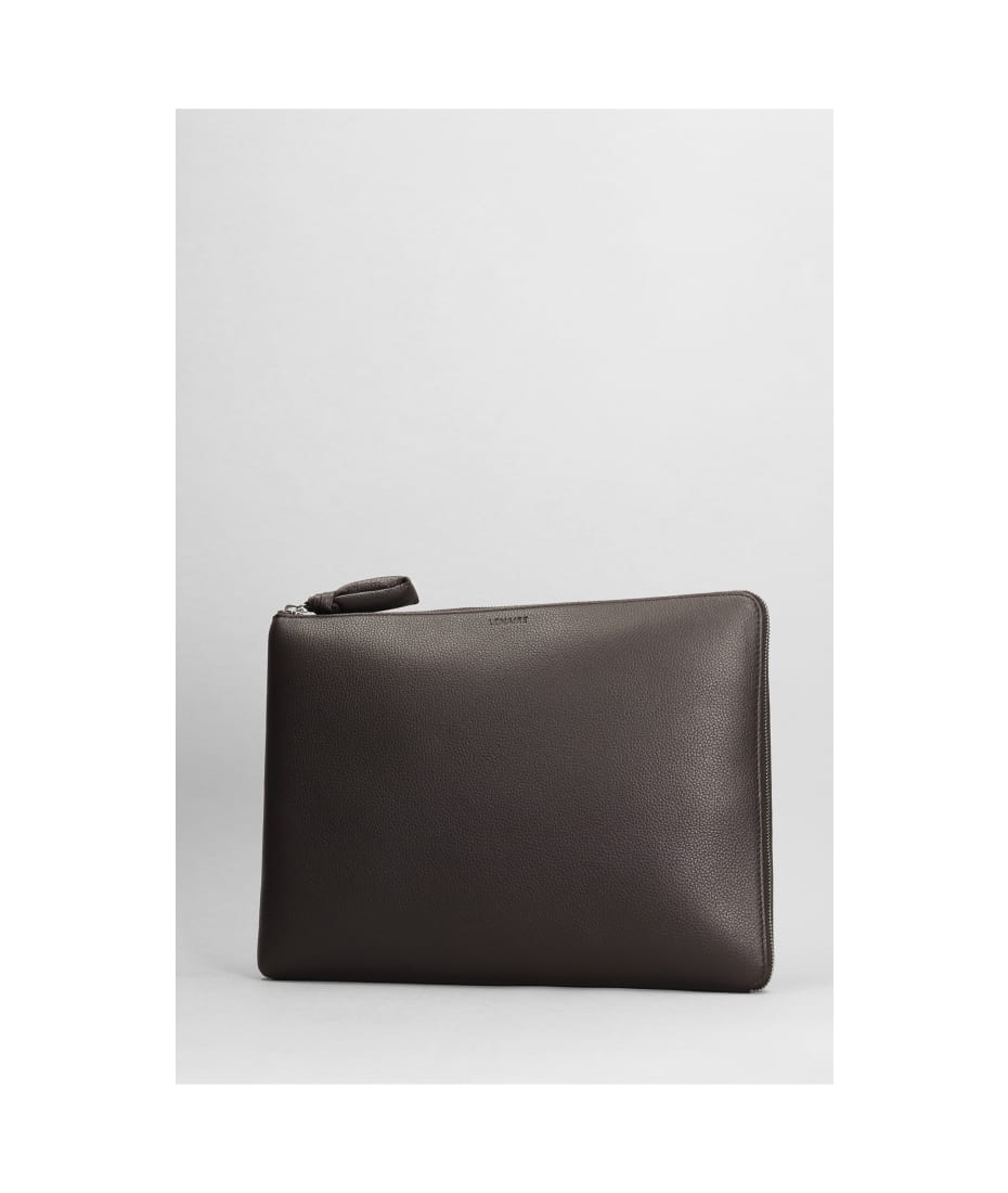 Leather document holder clutch - Brown