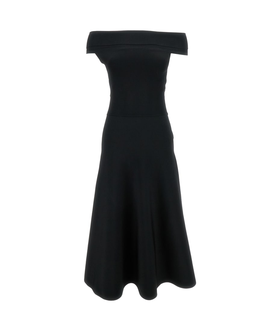 Fabiana Filippi Maxi Black Dress With Flared Skirt In