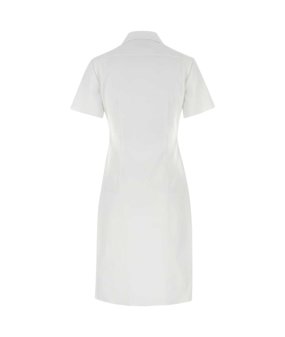 ワンピース MiuMiu FW24 White poplin shirt dress (MF5568SOOO15T9 F0009) Miu Miu White Poplin Shirt Dress | italist