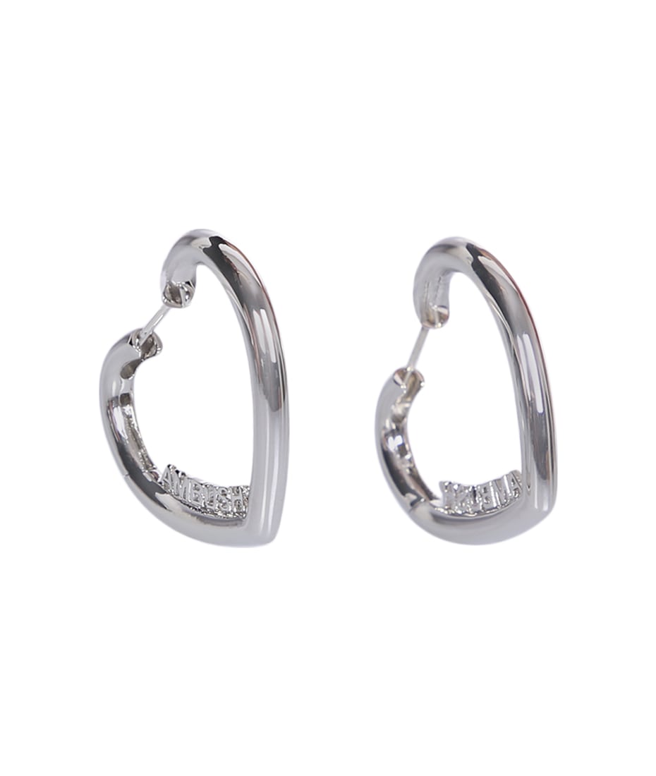 アクセサリー ambush peal silver hoop earrings v AMBUSH Mini Heart Hoop Silver Earrings | italist