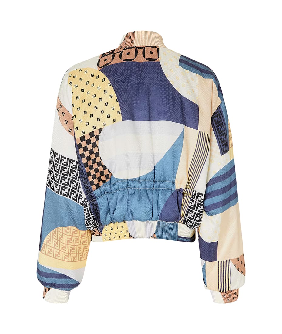 VIP★【FENDI】Patchwork Print Silk Reversible Bomber Jacket Fendi Reversible Patchwork Silk Bomber | italist