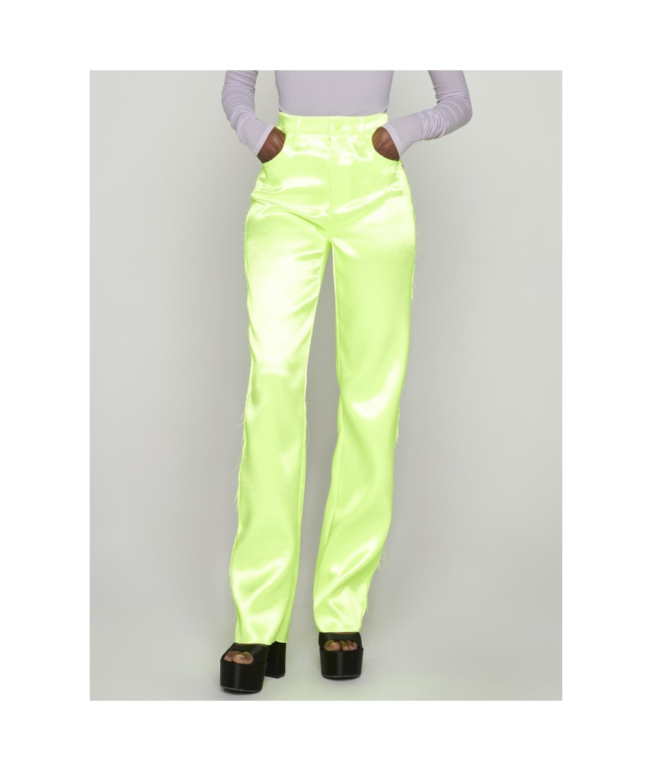 【関税&送料込】Sportmax Fluo Yellow Satin Egemone Pant SportMax Beige Wool Pants | italist