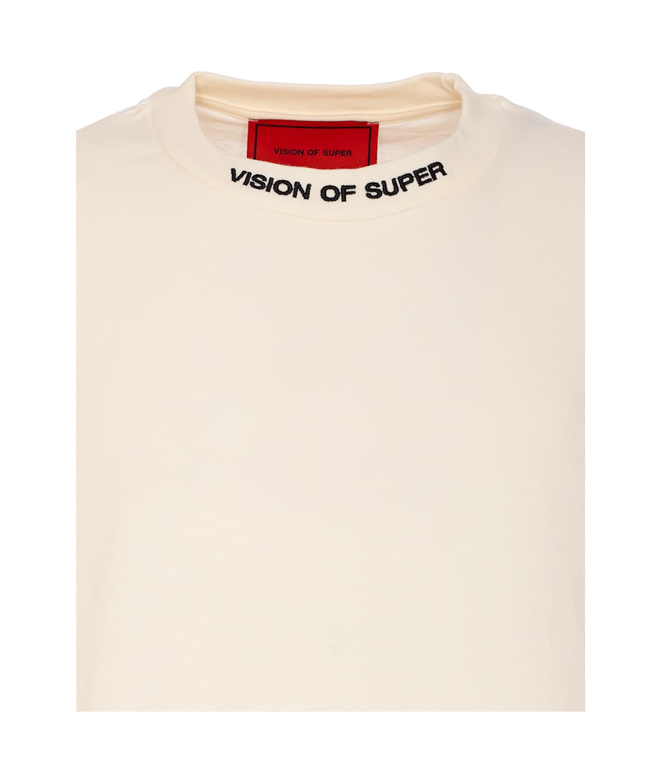 Tシャツ・カットソー VISION OF SUPER EMBROIDERED FLAMES T-SHIRT WHITE T-SHIRT BLACK FLAMES | Vision of Super SS24