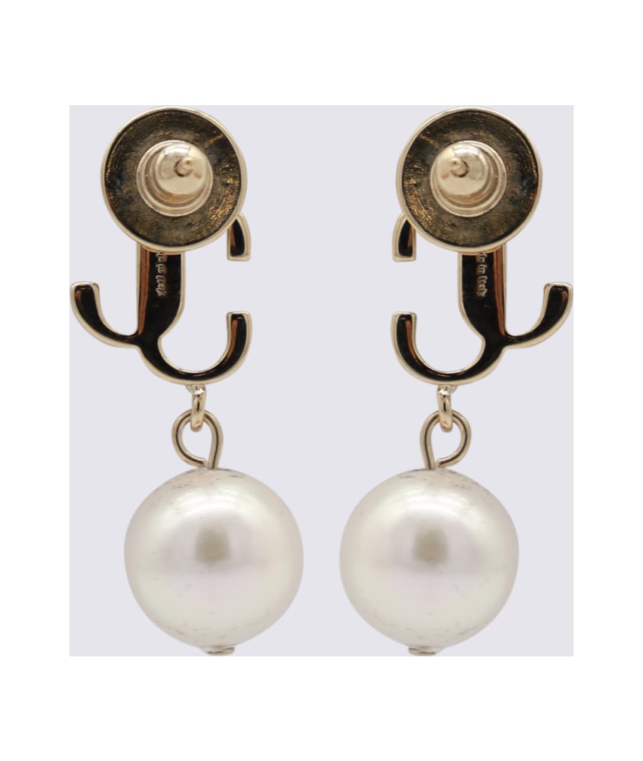 ピアス JIMMY CHOO EARRINGS GOLD TONE BRASS EARRINGS Jimmy Choo Women's Goldtone & Crystal Monogram Stud Earrings