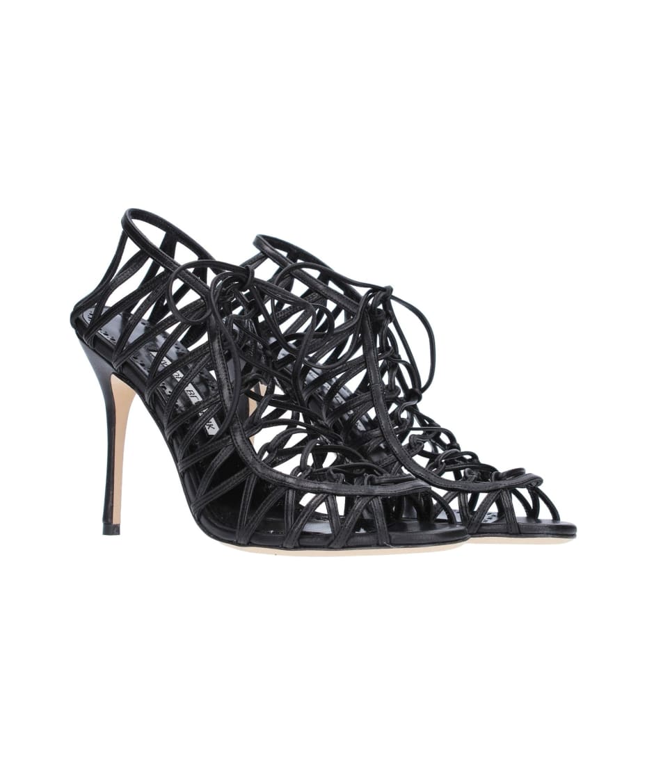 【送料&関税込】Manolo Blahnik Hamza 105 Leather Sandals Manolo Blahnik Hamza 105 Leather Sandals Grey (Women's