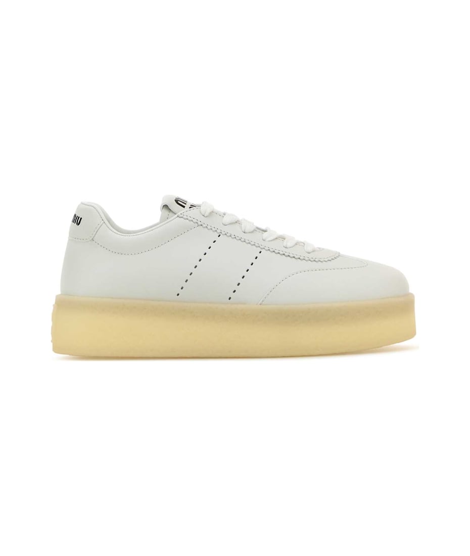 スニーカー MIU MIU WHITE LEATHER SNEAKERS Leather sneakers in white - Miu Miu | Mytheresa