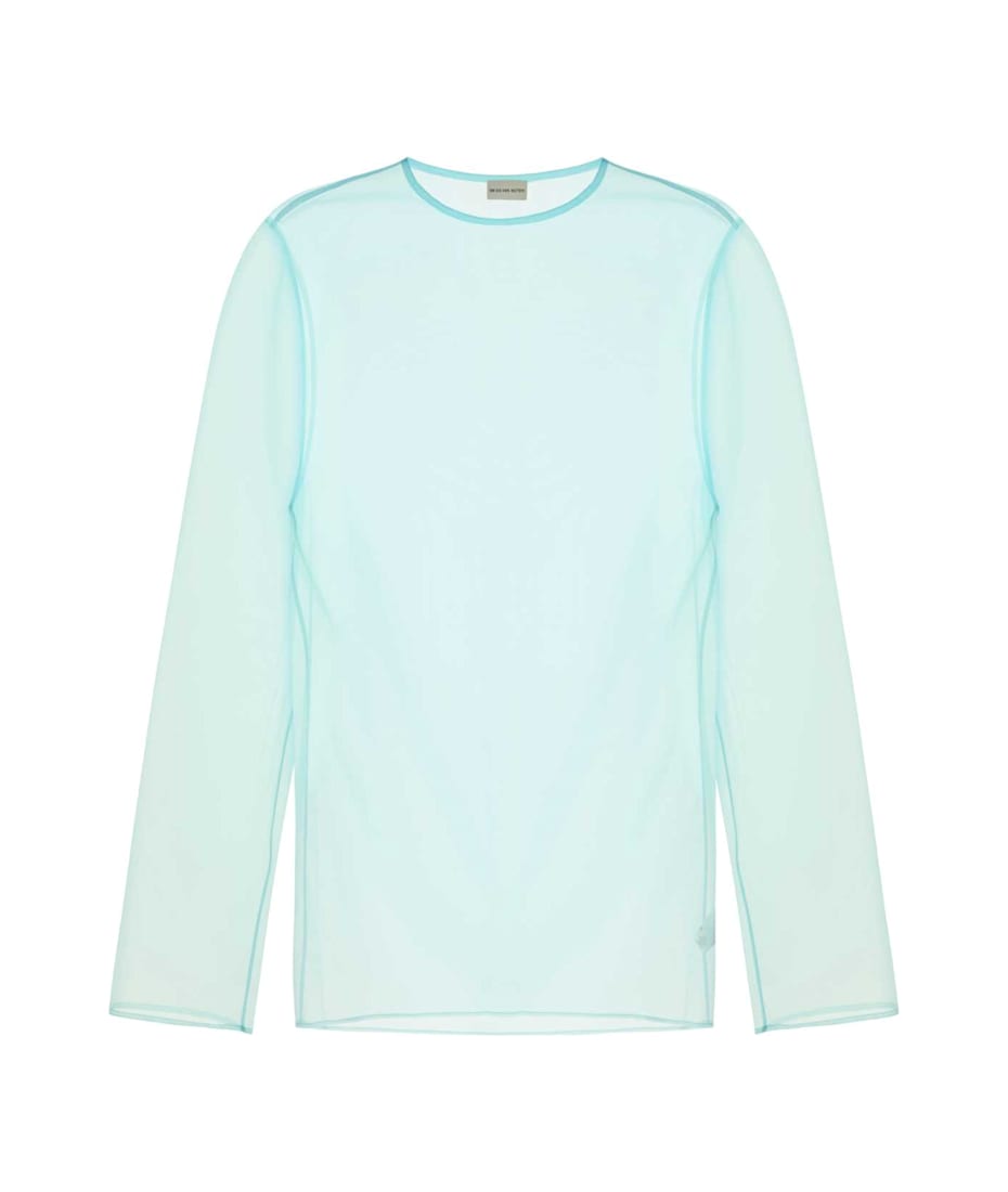 Tシャツ・カットソー Dries Van Noten Light blue organza Camille top Dries Van Noten Light Blue Organza Camille Top | italist
