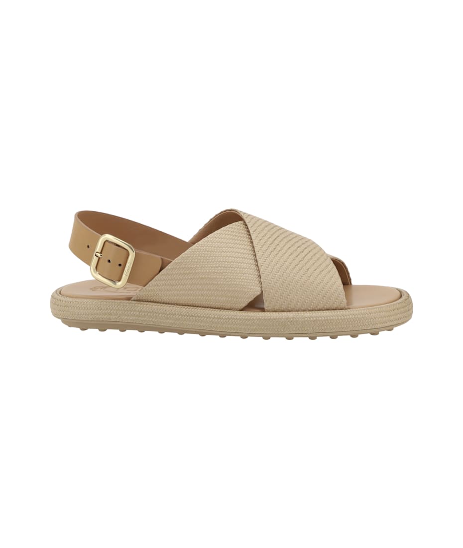 【TOD'S】 Raffia Sandals サンダル Tod's Chunky Woven Raffia Sandals | Brown | FARFETCH