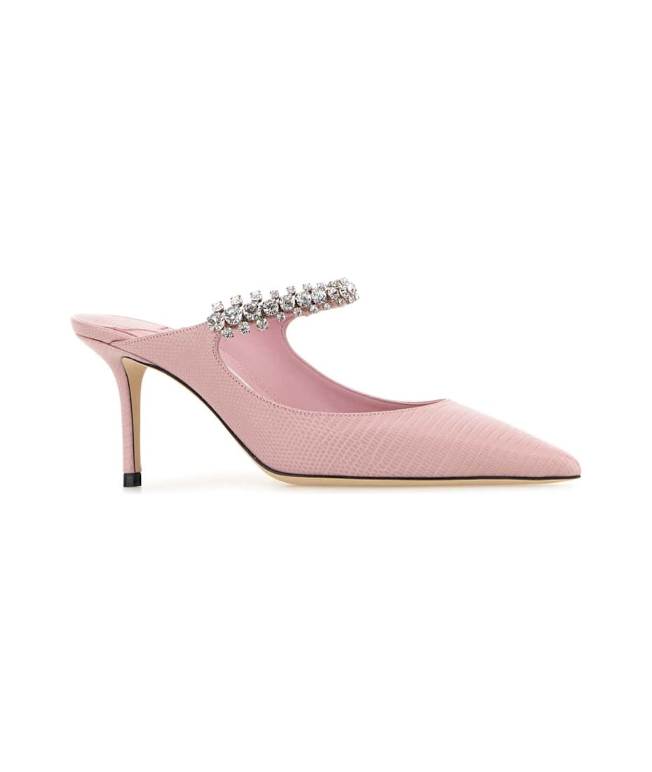 ◆正規品・新品◆Jimmy Choo Pink Leather Bing Mules Jimmy Choo Pink Leather Bing Mules | italist