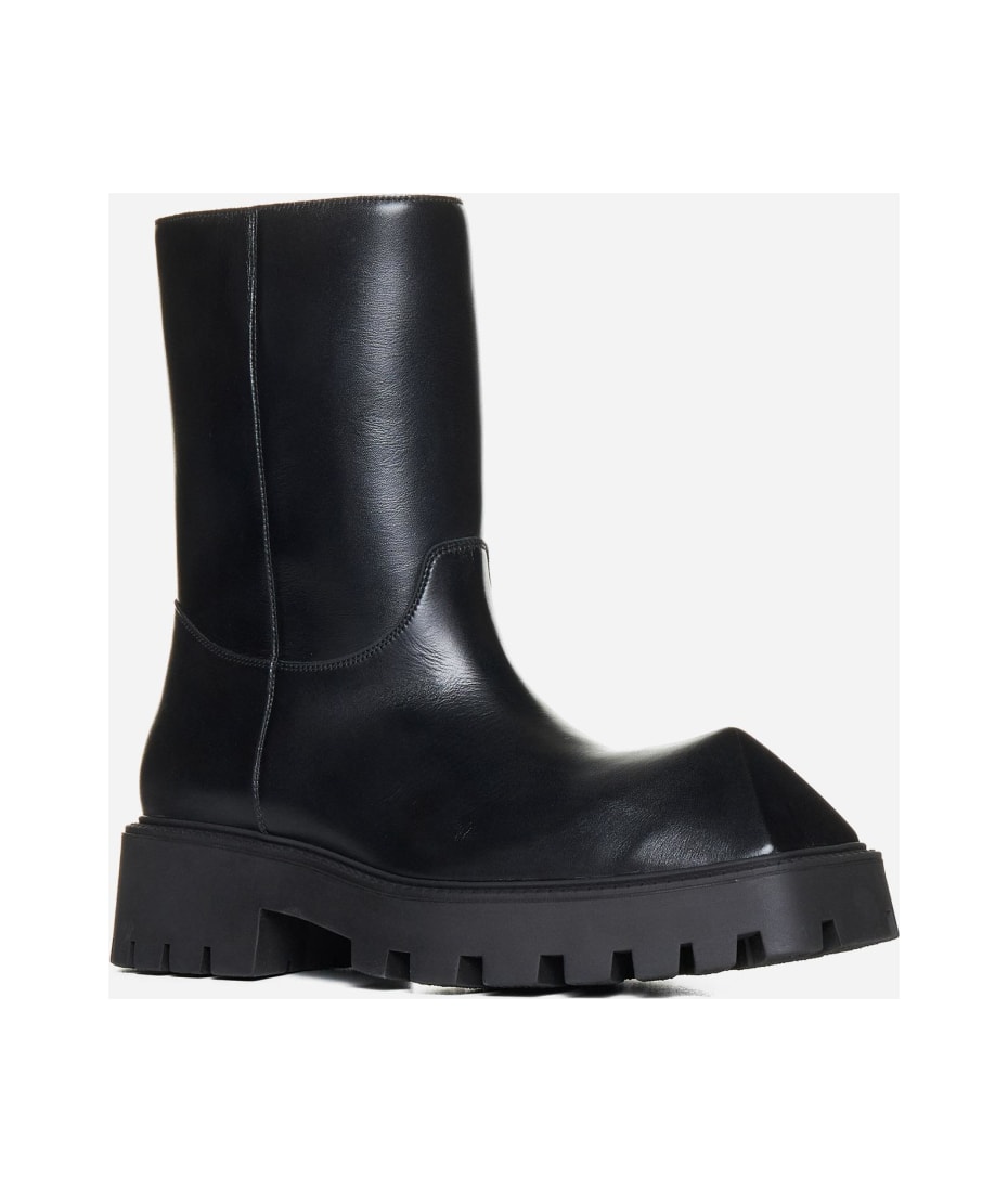 Balenciaga Rhino Leather Boots Black FR 44