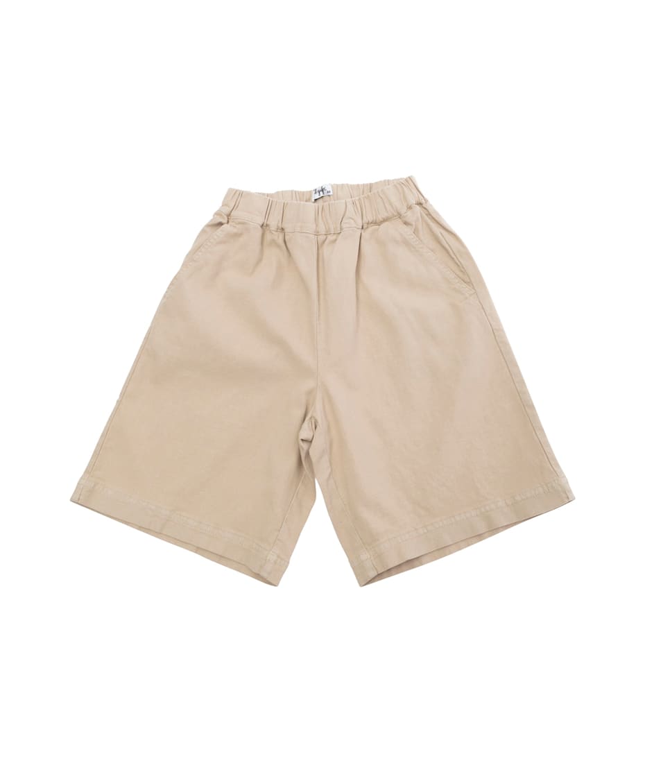 パンツ Eaphi FLUFFY SHORT PANTS beige Il Gufo Beige Bermuda Pants With Elastic Waist In Cotton And