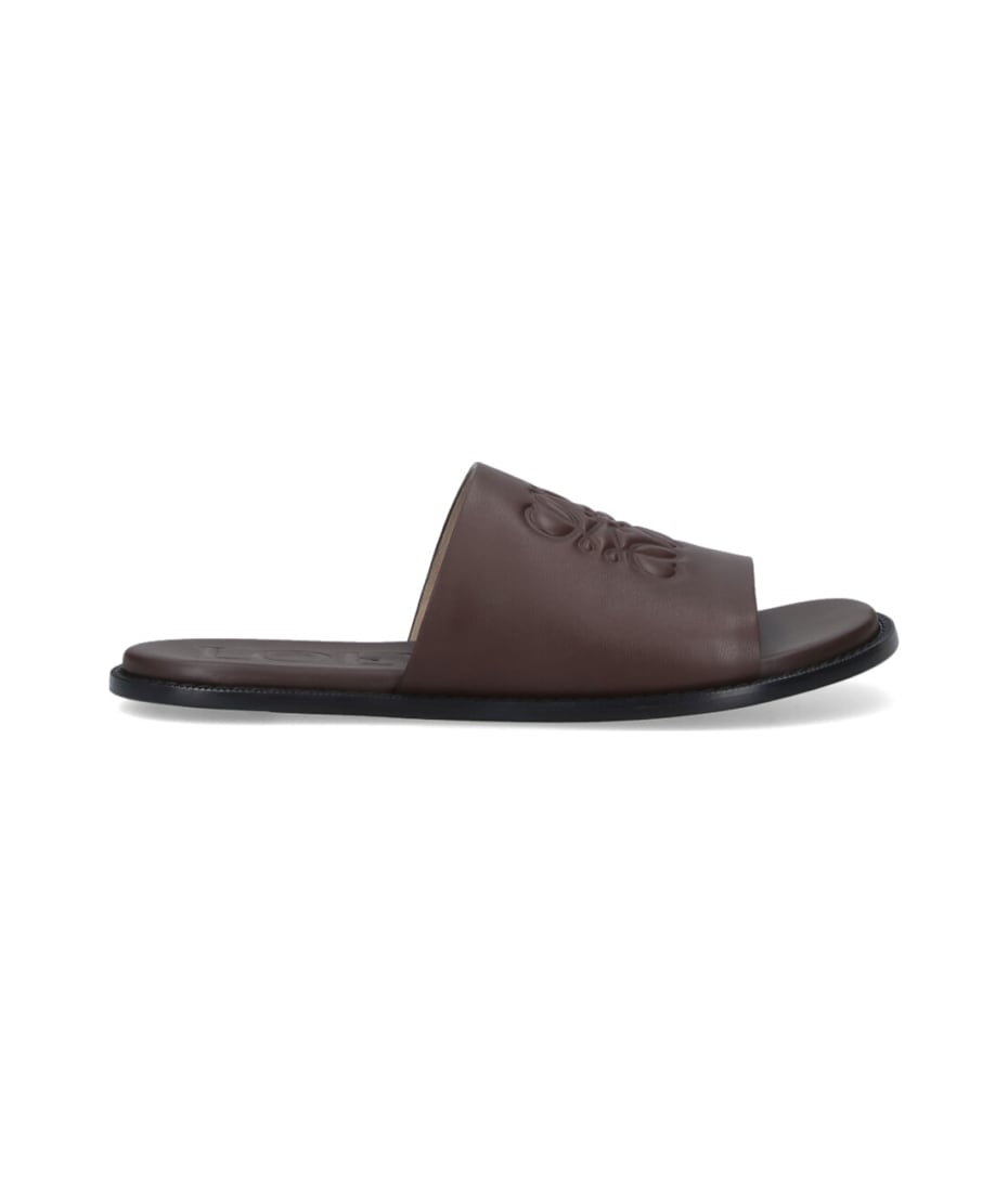 サンダル LOEWE ANAGRAM FLEX SLIDE SANDALS IN SMOOTH LEATHER Loewe 'anagram Flex' Slide Sandals | italist