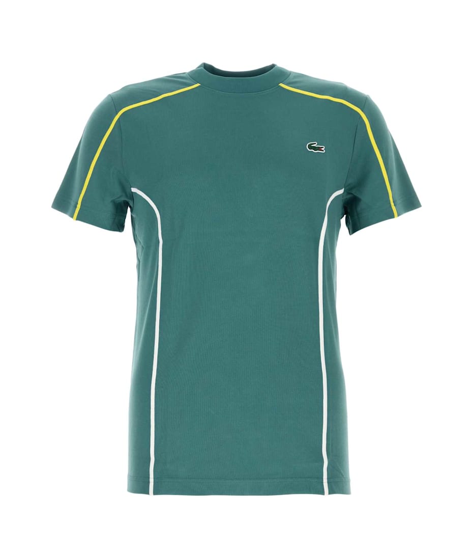 Tシャツ・カットソー LACOSTE SS24 Dark green polyester t-shirt (TH7545 IY4) Lacoste Dark Green Polyester T-shirt | italist