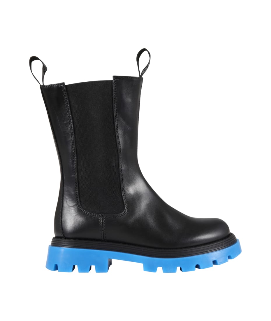 light blue chunky boots