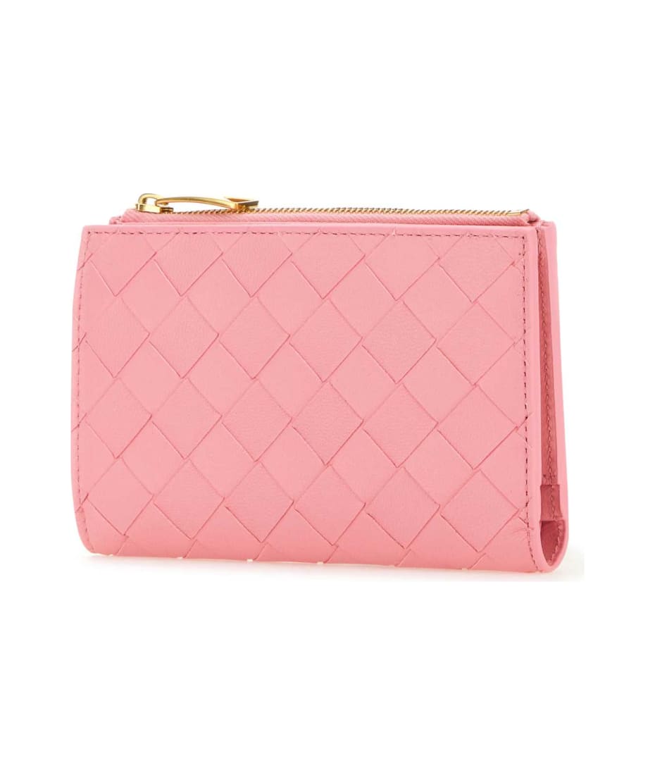 Bottega Veneta Pink Nappa Leather Medium Intrecciato Wallet